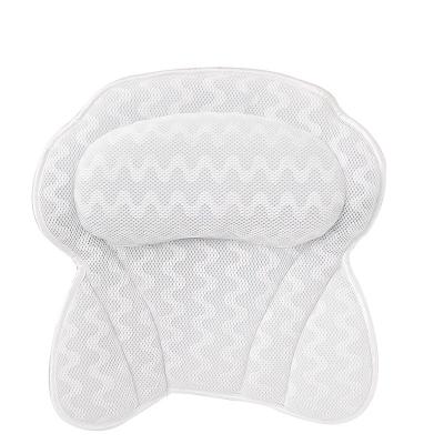 China Amazon Sale Bath Pillow Spa Viable Hot Tub Ergonomic For Tub 3D Mesh Strong Grip Suction Cups Luxury Soft Soaking Large for sale