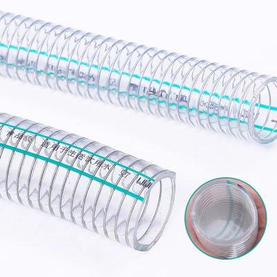 China Soft Clear Bend Radius Reinforced PVC Food Grade PVC Transparent Steel Pipe for sale