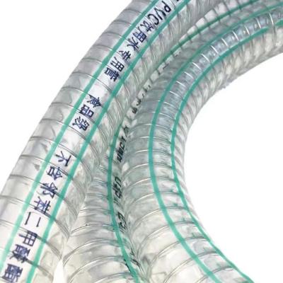 China Safety Food Grade Clear PVC Reinforced PVC Transparent Steel Pipe for sale