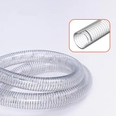 China Transparent Security Safety Clear PVC Reinforced PVC Steel Pipe for sale