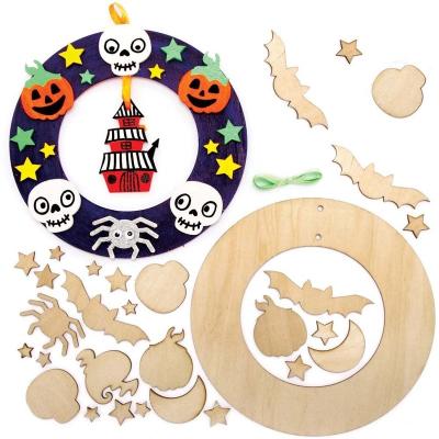 China Europe 2 Pack Wooden Halloween Garland Kits Make Your Own Halloween Decorations for sale