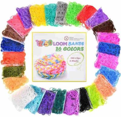 China DIY Toy Set 12750+ 26 Colors Educational DIY Toy Loom Bands Elastic Bands Refill Kit with 500 Clips, 6 Hooks for sale