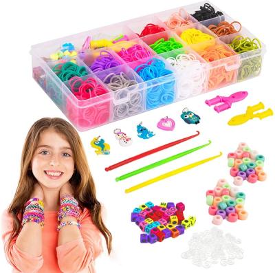 China DIY Toy Set 2021 Educational Children DIY Toy Opening Bracelets Toys Elastic Bands Loom Together For Crafts for sale