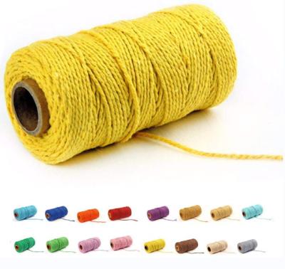 China Sustainable High Quality Colorful Natural Cotton Rope Macrame Rope For DIY Craft Decoration for sale