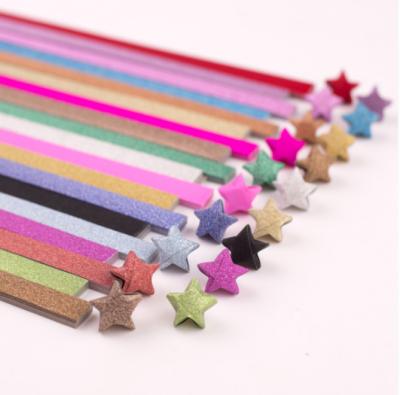 China Europe 20 Sheet Assorted Colors Lucky Star Paper Glitter Origami Stars For DIY Project for sale