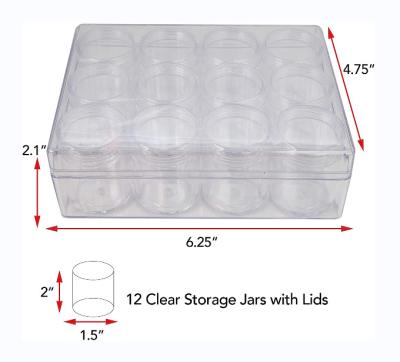 China Viable 12 Small Clear Containers Beads Container Storage Box with Lids for Jewelry Making for sale