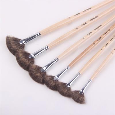 China Professional Acrylic Mixed Hair Sticks 6 Sticks Professional Acrylic Student Oil Painting Helix Shaped Brush Set for sale