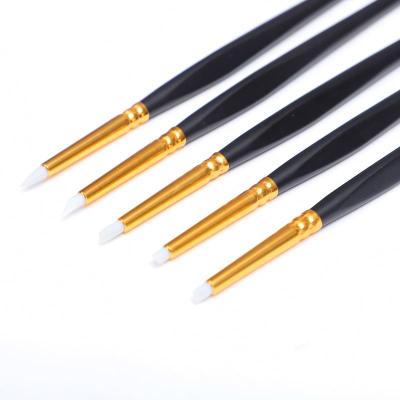 China Nail Art Pen, New Silicone NAIL 5 Pcs Makeup Tool Head Dotting Polish Pattern Manicure Painting Drawing Brush for sale