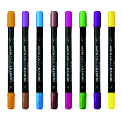 China Supeior 12/24/36 Colors Dual Head Color Water Based Marker Fiber Tip Watercolor Marker MS-1288-1 for sale