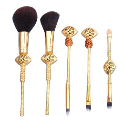 China New Arrivals 5PCS Super Hero Symbol Fantastic Microfiber Face Makeup Brush Set Spring Spot Brush With Flannel Bag for sale