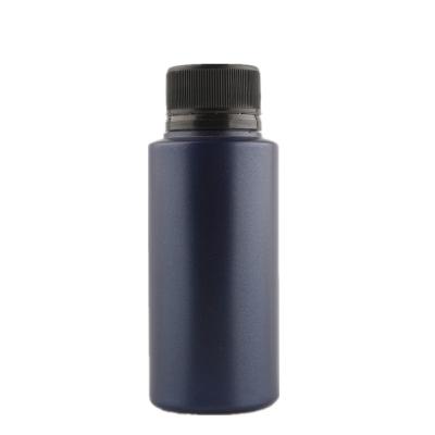 China Factory price 100ml cosmetic manufacturers PET HDPE black plastic cap bottle with screw cap for sale