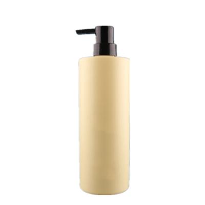 China Biodegradable Eco-friendly Cosmetic Container 780ml HDPE Plastic Round Shampoo Bottle With Black Pump Lid for sale