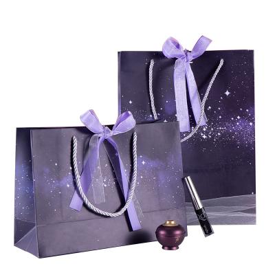 China Wholesale Customized Recyclable Luxury Elegant Romantic Wedding Universe Favor Apparel Packaging Shopping Paper Bag With Handle Gift Box for sale