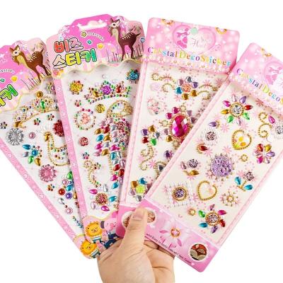 China New Stock Wholesale Colorful Baby Gift Diamond Stickers Toys Mobile Phone DIY Children Decorative Sticker 3D Gem Decoration for Kids Girls Princess for sale