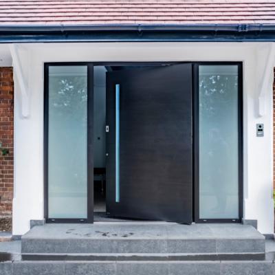 China Seeyesdoor Modern Manufacturer Aluminum Front Entry Door, Factory Stainless Steel Security Entry Door for sale