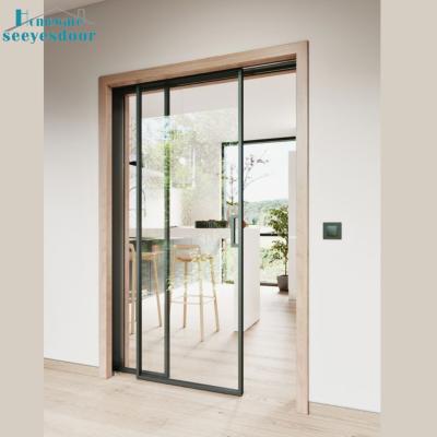 China Seeyesdoor Modern Hot Sale Aluminum Internal Designs Double Glazed Sliding Glass Door For Room for sale