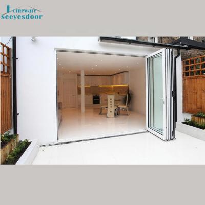 China Hot Sale Modern Outdoor Sectional Aluminum Seeyesdoor Accordion Folding Glass Door Designs For Homes for sale