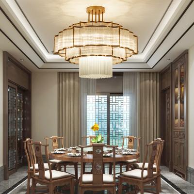 China Modern Chinese Crystal Duplex Villa Hotel Restaurant Box Hotel Restaurant New Atmosphere Chandelier Lobby Building Chandelier Te koop