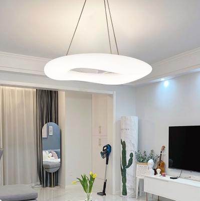 China Nordic Creative Modern Designer Chandelier Living Room Bedroom Study Ring Donut Ceiling Lamp for sale