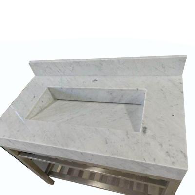 China Modern White Gray Marble Sink à venda