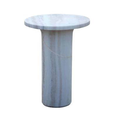 China (Size) Adjustable White Mist Marble Lunar Side Table by Raw Material for sale