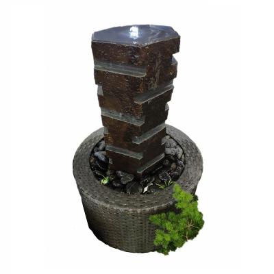 Κίνα Modern Outdoor Black Granite Basalt Stone Garden Fountain Stone Water Fountain For Sale προς πώληση