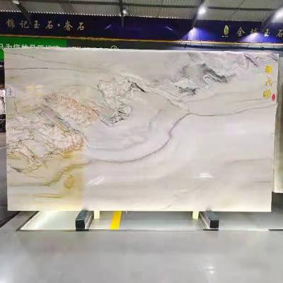 China Modern natural luxury stone marble landscape painting background wall for sale