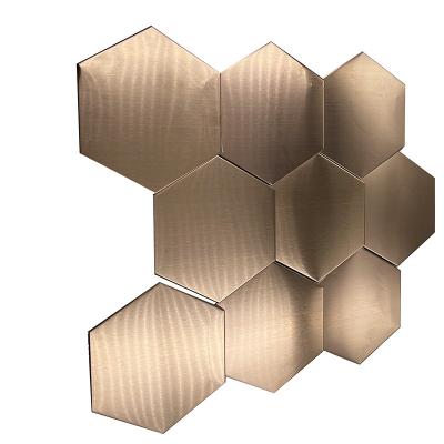 China Rose Gold Mirror Convexity Glass Crystal Mosaic Tile Flooring Slab for sale