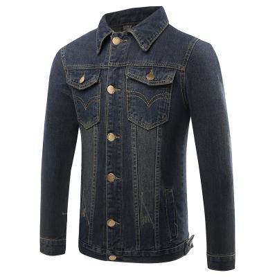 China Anti-pilling Dark Blue Denim Shirts Men Long Sleeve Slim Fit Shirt Men's Jeans Denim Casual Shirts for sale