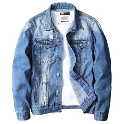 China Spring And Autumn Denim Jacket Trend Loose Street Handsome Thin Fit Men'S Denim Jacket Anti-pilling for sale