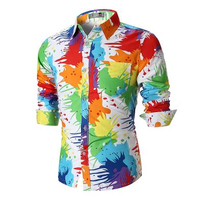 China High Quality Leisure Breathable Hot Selling Loose Soft Long Sleeve Hawaiian Shirts For Men With Comfortable Breathable for sale