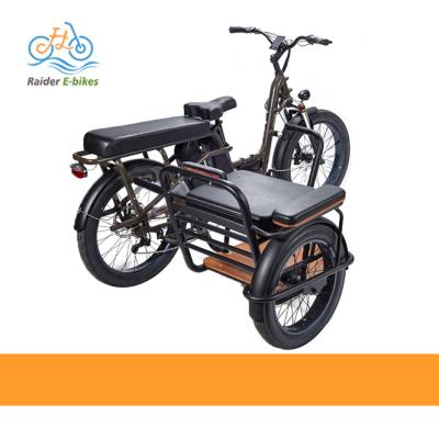 China Aluminum Alloy RaiderTrike-C201Durable Fat Tire Electric Bike Mid Motor Side 3Wheel 750W Bafang Electric Tricycles Cargo Ebike for sale