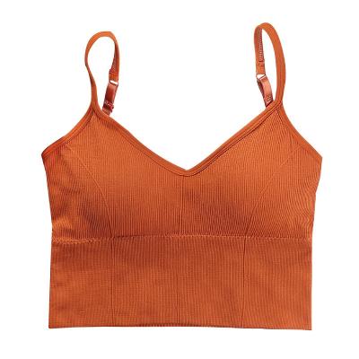 China New QUICK DRY fashion new U back chest sports bra without big U beautiful steel sports Sport Padded Seamless Ring Lady Vest underwear back bra for sale