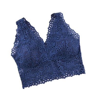 China Manufacturer Direct Sales Beauty Thin Comfortable Wire Free Gathered Bra Women Underwear Bra Seamless Sexy Breast Vest Lace Bra for sale