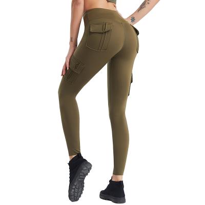 China Outdoor Breathable Yoga Gaiters With Pocket Running Women's Custom High Waist EL Trousers Pants Gaiters for sale