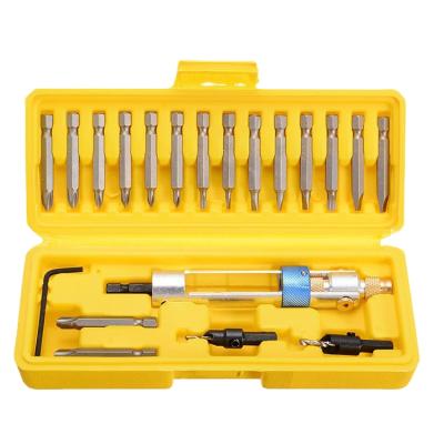 China 20pc Hssl Deluxe Half Head Half Time Drill Driver Tools Quick Change Countersink Metal Drill Bit Screwdriver Set for sale