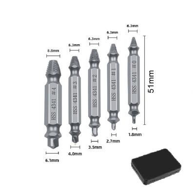 China 4341 Pcs Damaged Screw Removal 5 Pcs Bright Stripped Screw Extractor Stripping Set for sale