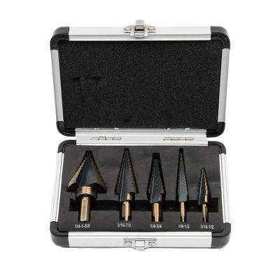 China Metal Drilling 5PCS High Speed ​​Steel Cobalt Multiple Step Drill Bit Set For Woodworking for sale