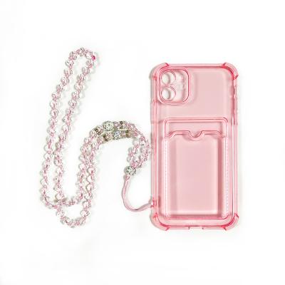 China Popular Anti-fall With Young Female TPU Phone Case With Collar Lanyard For iPhone Series for sale