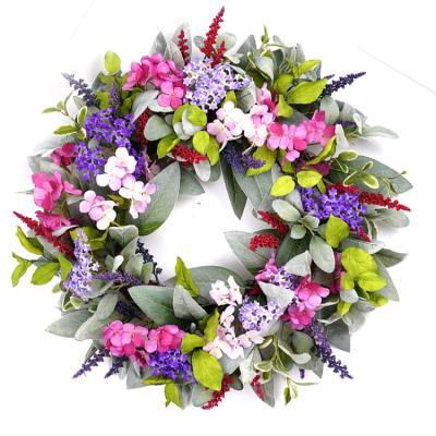 China Plastic Fabric Rattan Door Thanksgiving Decorations 30cm 40cm 50cm 60cm Artificial Fake Flower Garland Decoration for sale