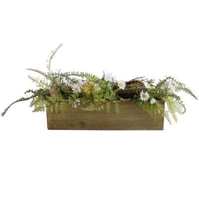 China Potted Garden Mall Hall Hall Art Decoration Spring Artificial Plant With Egg White Flower Fern 25X71cm Roughly Or Customized for sale