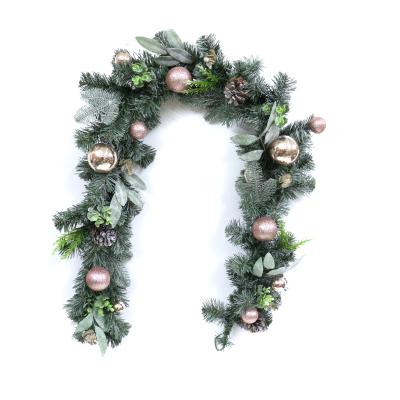 China New Design Plastic Artificial Pine Needle Balls Christmas Electroplating Wreath for sale