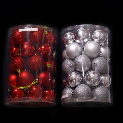 China Plastic Arrangement 6cm Table Decoration Holiday Christmas Tree Holiday Hanging Ball With String for sale