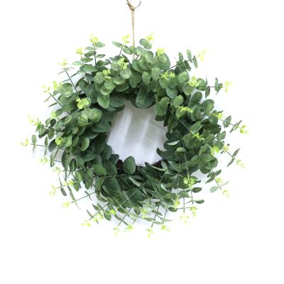 China New Design Spring Door Garland Artificial Green Leaf Wreath Decor 55cm for Door Window Hotel Home Ornament 55cm or Customized for sale