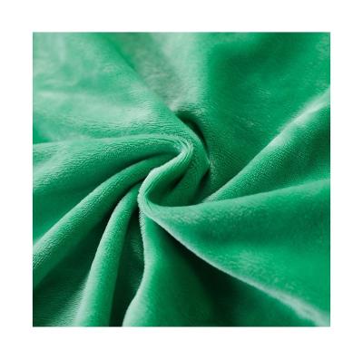 China New Design Solid Color Elegant Crystal Super Soft Velvet Fabric Polyester Flannel Fleece Fabric Anti-Static for sale