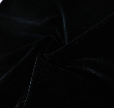 China Promotional cheap hot sale anti-static 100% pure black polyester upholstery velvet fabric material for sale