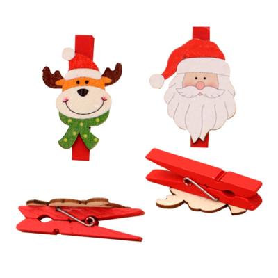 China DIY Santa Claus Small Wooden Clip 5CM Christmas Supplies Christmas Decorations Christmas Cartoon Wooden Clip Diy Small Wooden Clip 5cm for sale