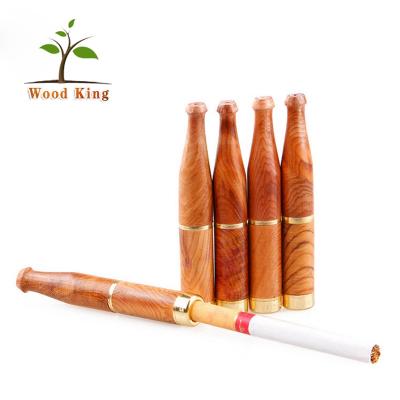 China Health Custom Printing Your Own Logo Double Filter Fine Wood Opener Smoking Indian Wooden Pipe Tobacco for sale