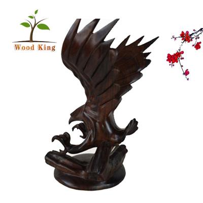 China China Wholesale Black Acid Animal Crafts Hotel Decoration Decorative Eagle Wood Carving Home Pieces for sale