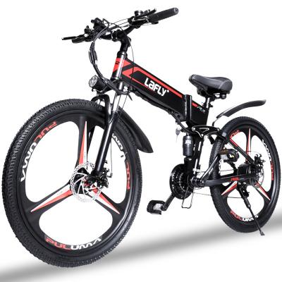 China New 48V 12.8ah 1000w 26inch aluminum alloy LAFLY 2021 21 speed folding fashionable electric ebike max speed 55KM/H for sale